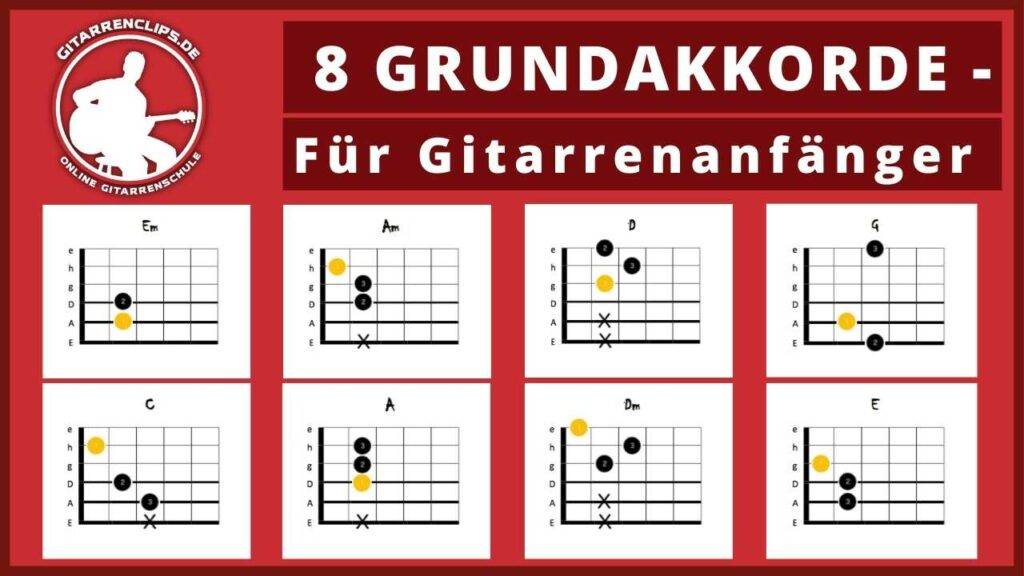 Die 8 wichtigsten Akkorde für Gitarrenanfänger für über 1000 Songs